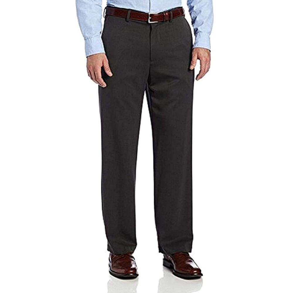 IZOD Dark Gray Straight Leg Dress Pants Size 34 X 30